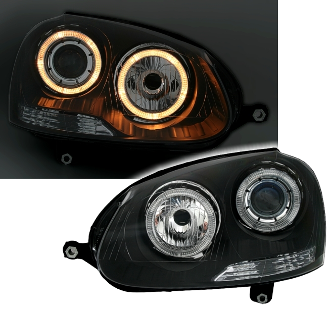 Angel Eyes Scheinwerfer für VW Golf 5 in Schwarz  