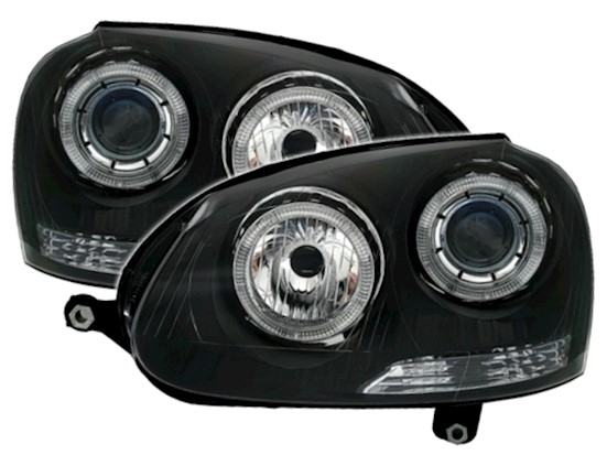 Angel Eyes Scheinwerfer für VW Golf 5 in Schwarz  