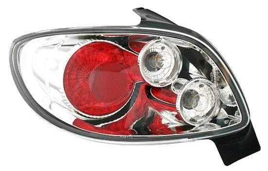 Rückleuchten für Peugeot 206 Limo in Rot Chrom    