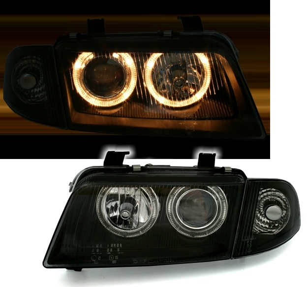 Angel Eyes Scheinwerfer für Audi A4 B5 in Schwarz