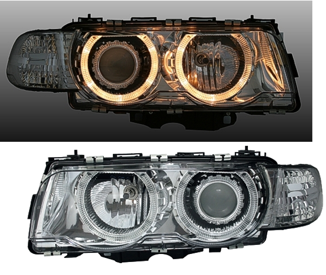 Angel Eyes Scheinwerfer für 7er BMW E38 in Chrom