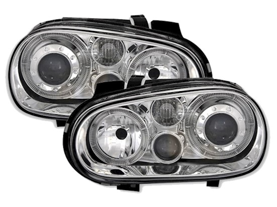 Angel Eyes Scheinwerfer für VW Golf 4 in Chrom