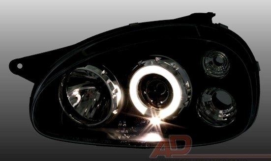 Angel Eyes Scheinwerfer für Opel Corsa B in Schw. 