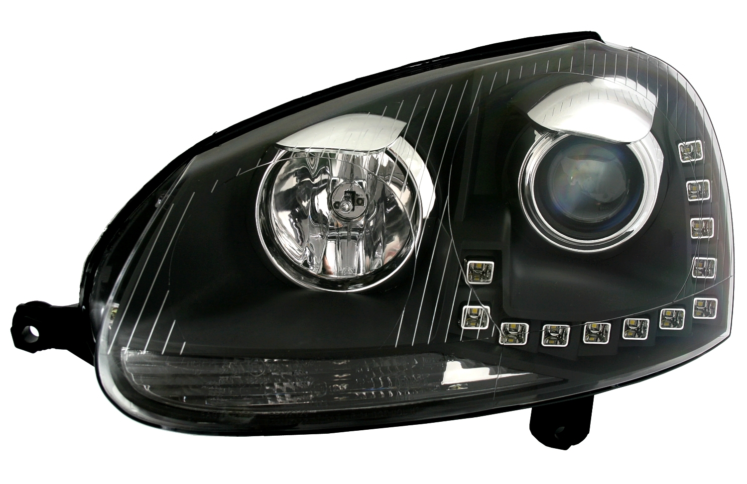 Scheinwerfer Set für VW Golf 5 in Schwarz