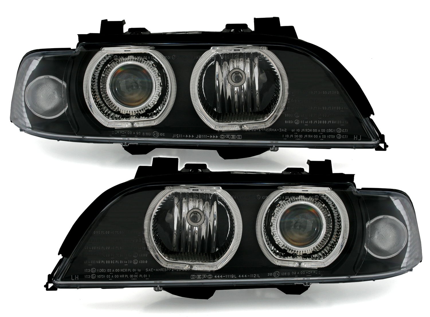 Angel Eyes Scheinwerfer für 5er BMW E39 in Schwarz