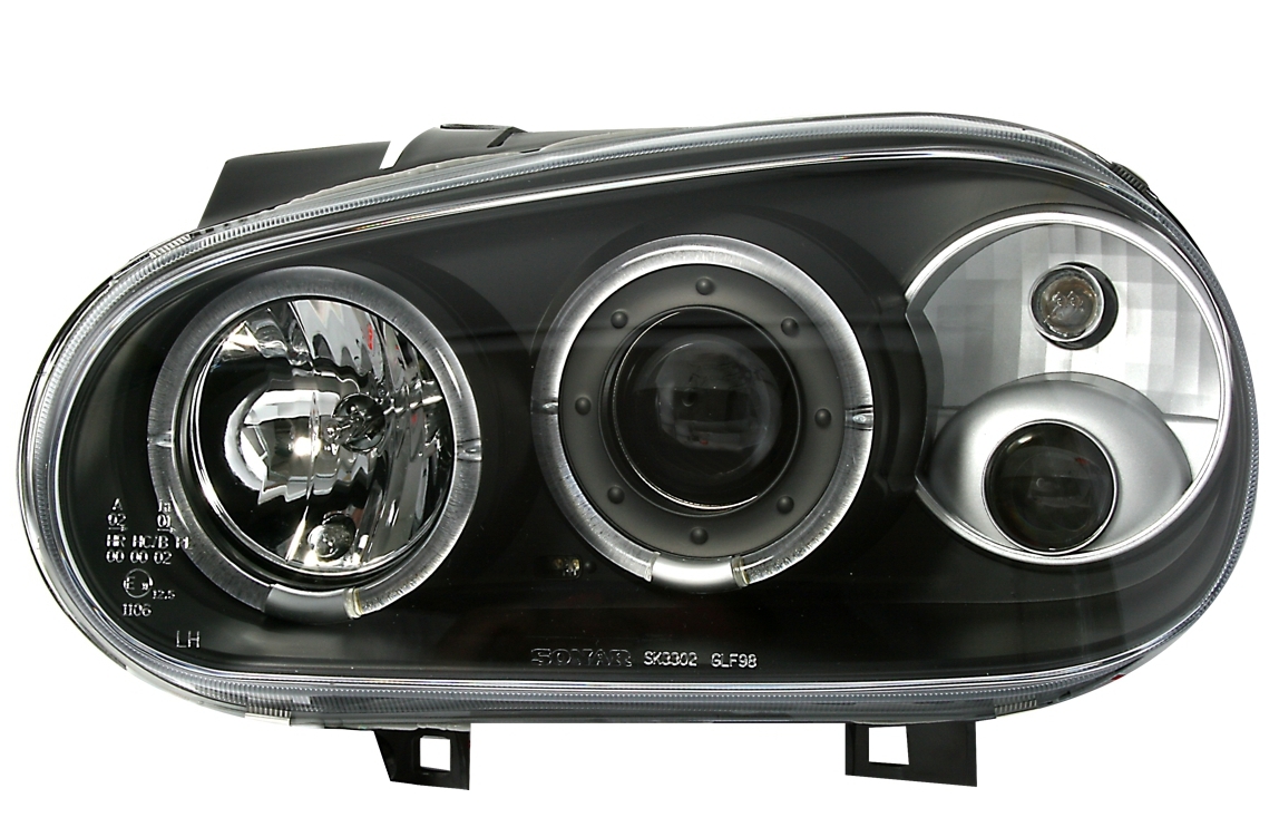 Angel Eyes Scheinwerfer für VW Golf 4 in Schwarz  