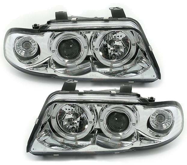 Angel Eyes Scheinwerfer für Audi A4 B5 in Chrom