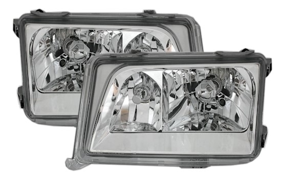 Scheinwerfer Set für Mercedes W124 in Chrom