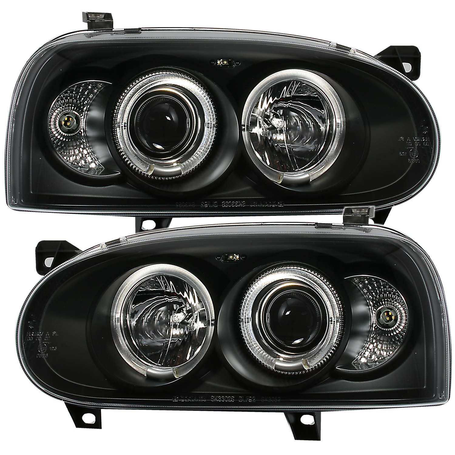 Angel Eyes Scheinwerfer VW Golf 3 in Schwarz
